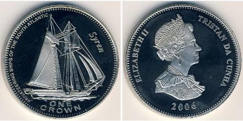 1 Крона Тристан-да-Кунья (острова) Никель/Медь Елизавета II (1926-2022)