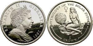 1 Крона Gibraltar (1704 - ) Нікель/Мідь Єлизавета II (1926-2022)