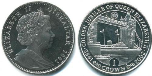 1 Крона Gibraltar (1704 - ) Нікель/Мідь Єлизавета II (1926-2022)