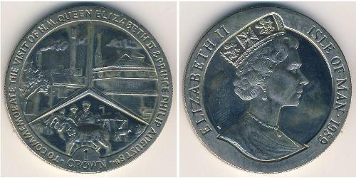 1 Крона Острів Мен Нікель/Мідь Єлизавета II (1926-2022)