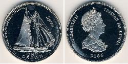 1 Крона Трістан-да-Кунья Нікель/Мідь Єлизавета II (1926-2022)