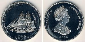 1 Крона Трістан-да-Кунья Нікель/Мідь Єлизавета II (1926-2022)
