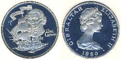 1 Крона Gibraltar (1704 - ) Серебро 