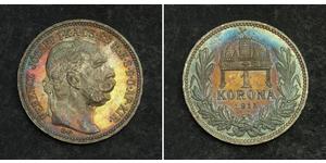 1 Крона Австро-Венгрия (1867-1918) Серебро Франц Иосиф I (1830 - 1916)