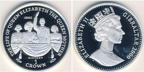 1 Крона Гибралтар Серебро 