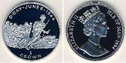 1 Крона Остров Мэн Серебро Елизавета II (1926-2022)