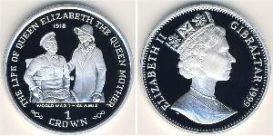 1 Крона Gibraltar (1704 - ) Срібло Єлизавета II (1926-2022)