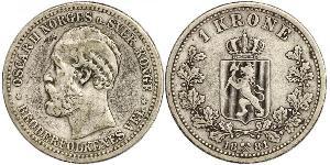 1 Крона United Kingdoms of Sweden and Norway (1814-1905) Срібло Оскар II (1829-1907)