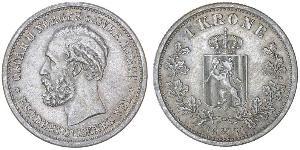 1 Крона United Kingdoms of Sweden and Norway (1814-1905) Срібло Оскар II (1829-1907)