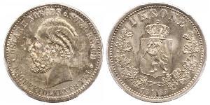 1 Крона United Kingdoms of Sweden and Norway (1814-1905) Срібло Оскар II (1829-1907)