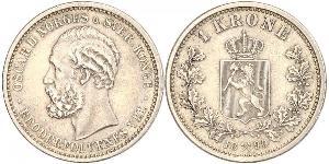 1 Крона United Kingdoms of Sweden and Norway (1814-1905) Срібло Оскар II (1829-1907)