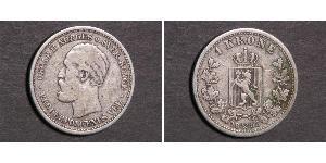 1 Крона United Kingdoms of Sweden and Norway (1814-1905) Срібло Оскар II (1829-1907)