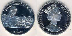 1 Крона Острів Мен Срібло Єлизавета II (1926-2022)