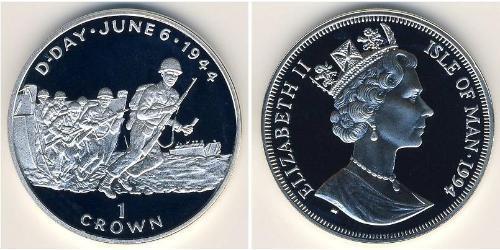 1 Крона Острів Мен Срібло Єлизавета II (1926-2022)