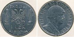 1 Lek Albanian Kingdom (1939-1943) Acero inoxidable Víctor Manuel III de Italia (1869 - 1947)