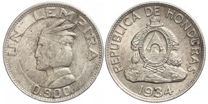 1 Лемпира Гондурас (1821 - ) Серебро 
