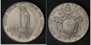 1 Лира Ватикан (1926-) Нержавеющая сталь Пий XII  (1876 - 1958)