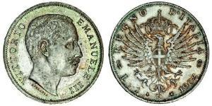 1 Лира Kingdom of Italy (1861-1946) Серебро Виктор Эммануил III (1869 - 1947)