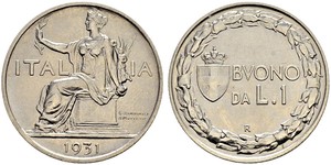 1 Ліра Kingdom of Italy (1861-1946) Нікель 