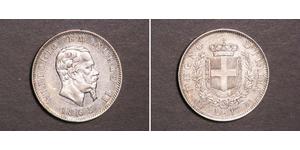 1 Ліра Kingdom of Italy (1861-1946) Срібло Victor Emmanuel II of Italy (1820 - 1878)