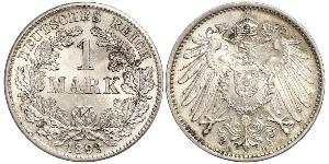 1 Марка Германская империя (1871-1918) Серебро Wilhelm II, German Emperor (1859-1941)
