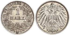 1 Марка Германская империя (1871-1918) Серебро Wilhelm II, German Emperor (1859-1941)