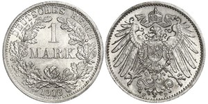 1 Марка Германская империя (1871-1918) Серебро Wilhelm II, German Emperor (1859-1941)
