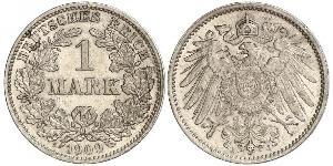 1 Марка Германская империя (1871-1918) Серебро Wilhelm II, German Emperor (1859-1941)