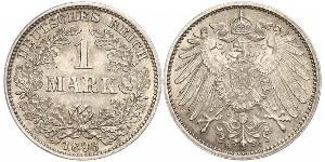 1 Марка Германская империя (1871-1918) Серебро Wilhelm II, German Emperor (1859-1941)