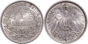 1 Марка Германская империя (1871-1918) Серебро Wilhelm II, German Emperor (1859-1941)