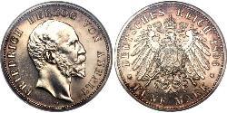 1 Марка Ангальт-Дессау (1603 -1863) Срібло Frederick I, Duke of Anhalt (1831-1904)