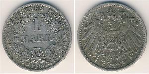 1 Марка Німецька імперія (1871-1918) Срібло Wilhelm II, German Emperor (1859-1941)