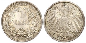 1 Марка Німецька імперія (1871-1918) Срібло Wilhelm II, German Emperor (1859-1941)
