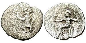1 Обол Македонское  царство (800BC-146BC) Серебро Александр Македонский (356BC-323BC)