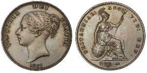 1 Пенни Соединённое королевство Великобритании и Ирландии (1801-1922)  Виктория (1819 - 1901)