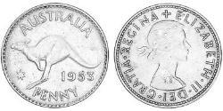 1 Пенни Австралия (1939 - ) Бронза Елизавета II (1926-2022)