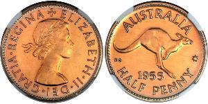 1 Пенни Австралия (1939 - ) Бронза Елизавета II (1926-2022)