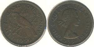 1 Пенни Новая Зеландия Бронза Елизавета II (1926-2022)