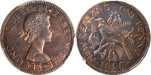 1 Пенни Новая Зеландия Бронза Елизавета II (1926-2022)