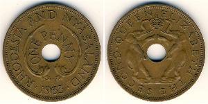 1 Пенни Родезия (1965 - 1979) Бронза Елизавета II (1926-2022)