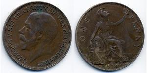 1 Пенни Соединённое королевство Великобритании и Ирландии (1801-1922) Бронза Георг V (1865-1936)