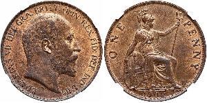 1 Пенни Соединённое королевство Великобритании и Ирландии (1801-1922) Бронза Эдуард VII (1841-1910)