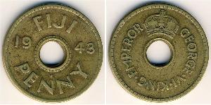 1 Пенни Fiji (1970 - ) Латунь Георг VI (1895-1952)