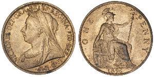 1 Пенни Соединённое королевство Великобритании и Ирландии (1801-1922) Медь Виктория (1819 - 1901)