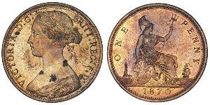 1 Пенни Соединённое королевство Великобритании и Ирландии (1801-1922) Медь Виктория (1819 - 1901)