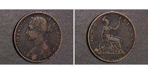 1 Пенни Соединённое королевство Великобритании и Ирландии (1801-1922) Медь Виктория (1819 - 1901)