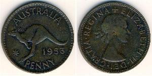 1 Пені Австралія (1939 - ) Бронза Єлизавета II (1926-2022)