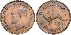 1 Пені Австралія (1939 - ) Бронза Георг VI (1895-1952)