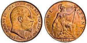 1 Пені Сполучене королівство Великобританії та Ірландії (1801-1922) Бронза Едвард VII (1841-1910)