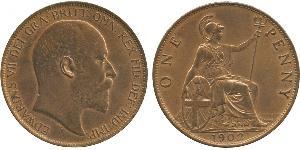1 Пені Сполучене королівство Великобританії та Ірландії (1801-1922) Бронза Едвард VII (1841-1910)